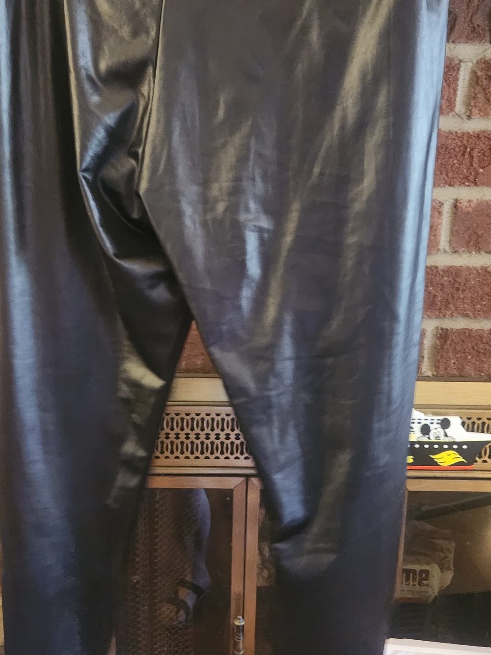 Black Faux Leather Womens Pants - Classic Slim Fit